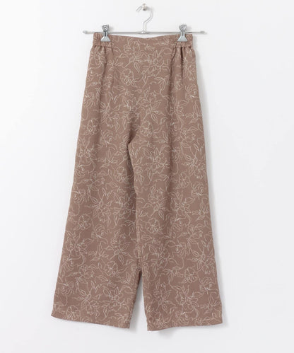 花卉圖案寬鬆長褲