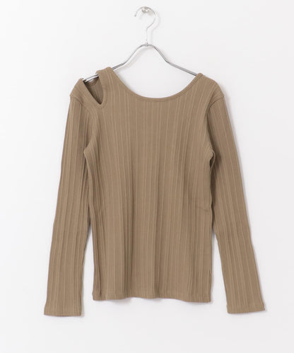 不對稱領口修身上衣