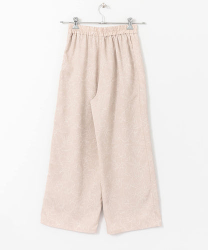 花卉圖案寬鬆長褲