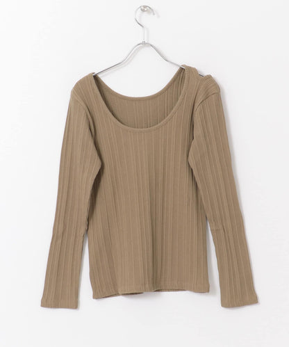 不對稱領口修身上衣