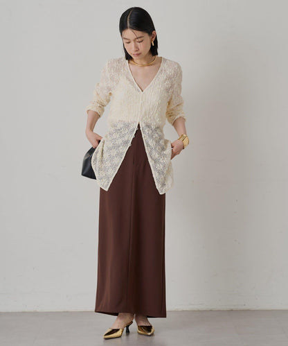 鏤空蕾絲V領襯衫