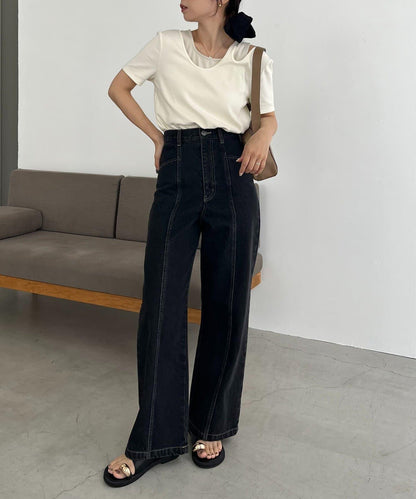 CAPRICIEUX LE'MAGE 拼接不對稱領 T恤