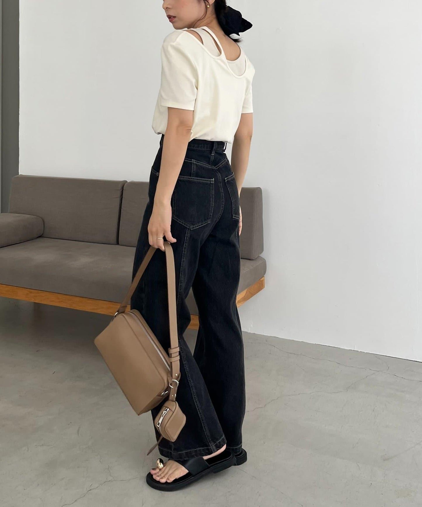 CAPRICIEUX LE'MAGE 拼接不對稱領 T恤