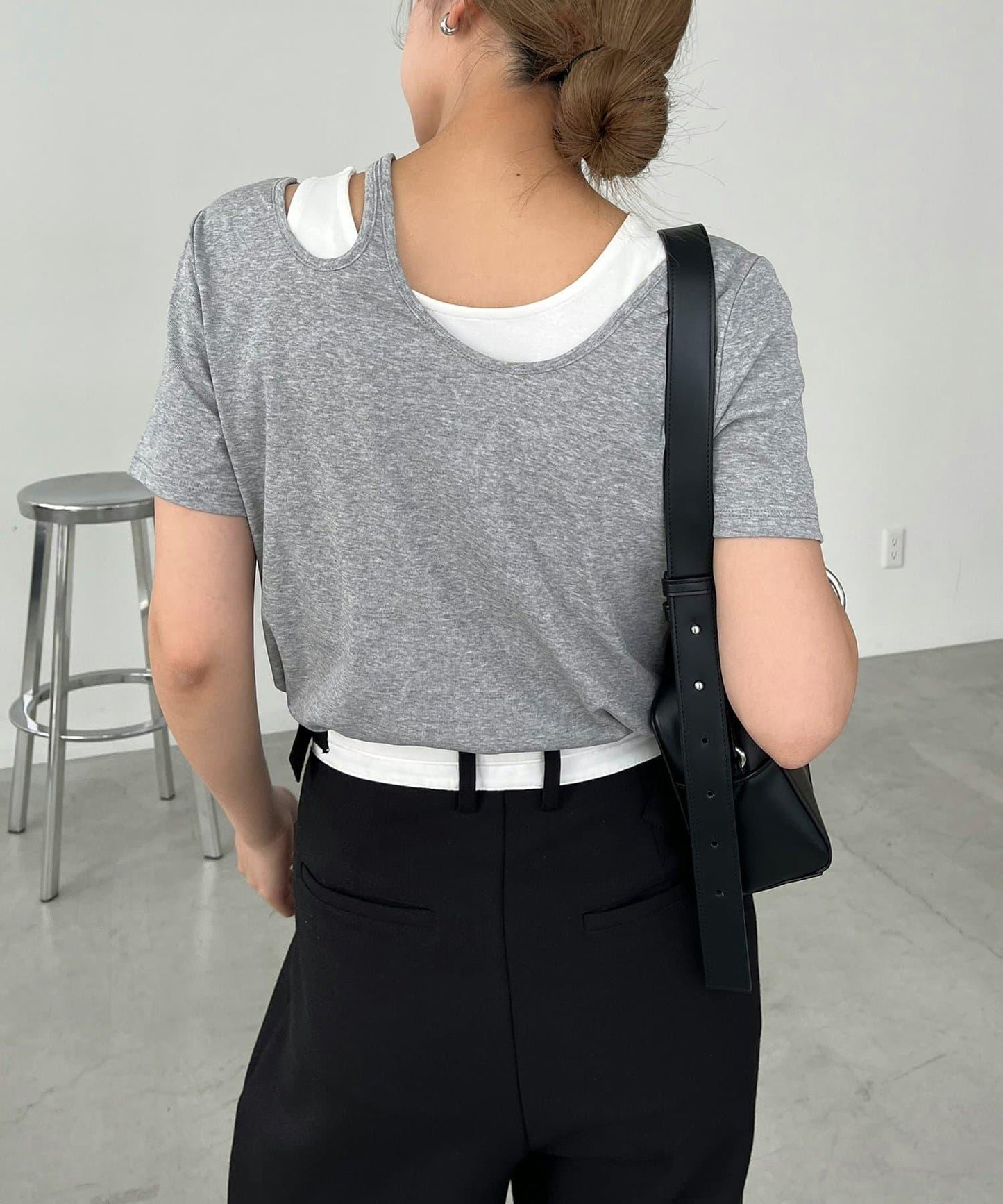 CAPRICIEUX LE'MAGE 拼接不對稱領 T恤