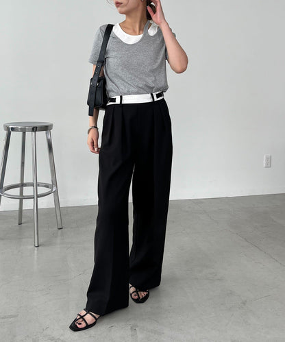 CAPRICIEUX LE'MAGE 拼接不對稱領 T恤