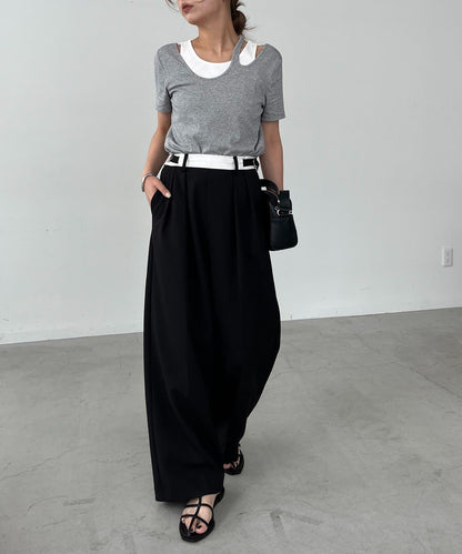 CAPRICIEUX LE'MAGE 拼接不對稱領 T恤