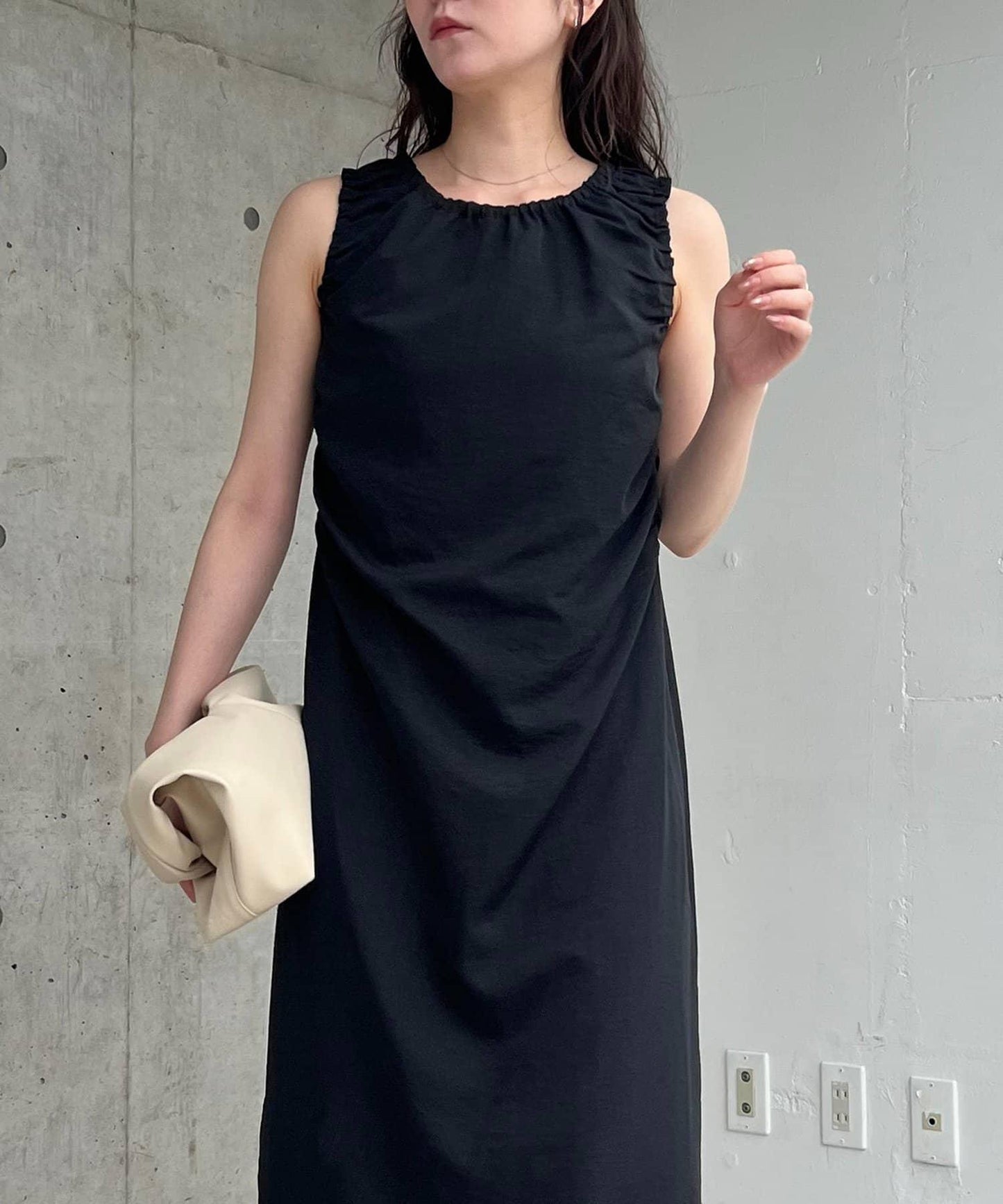 【有低身高尺寸】打褶垂感連衣裙