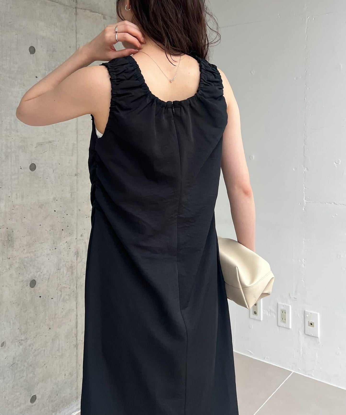 【有低身高尺寸】打褶垂感連衣裙
