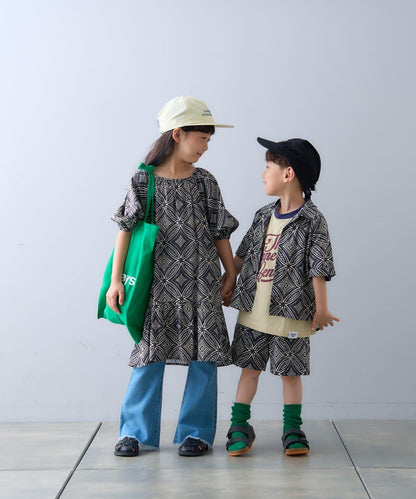 【CIAOPANIC TYPY】【KIDS】非洲蠟染圖案開領襯衫