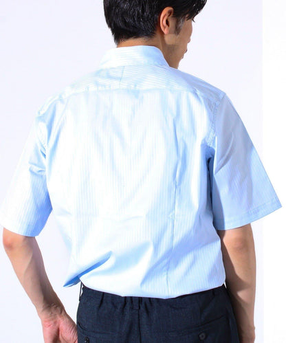 【商務休閒款式】降落傘削肩 短袖襯衫連衣裙襯衫