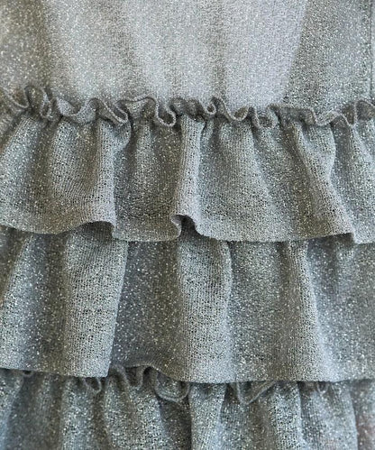 透明 閃光 蕾絲 褶邊 分層開衫