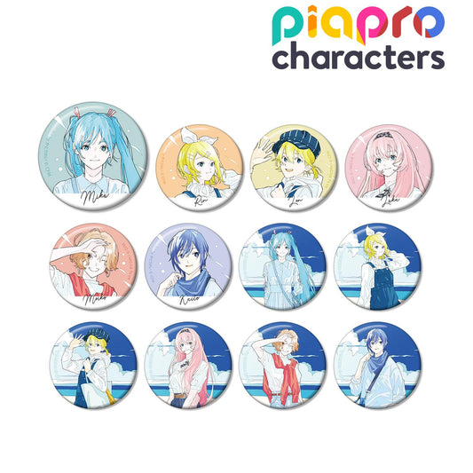 《Piapro角色》_描繪新插圖 夏日初出遊版 由加藤玲繪製 交易款罐徽章(單位/盒)