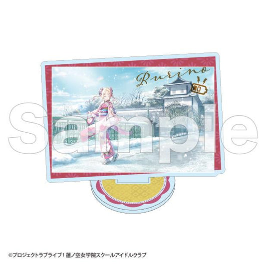 《Love Live! 蓮之空女學院學園偶像社團》卡片亞克力支架-大澤璃璃乃（A）【加賀友禪工房卡片版】