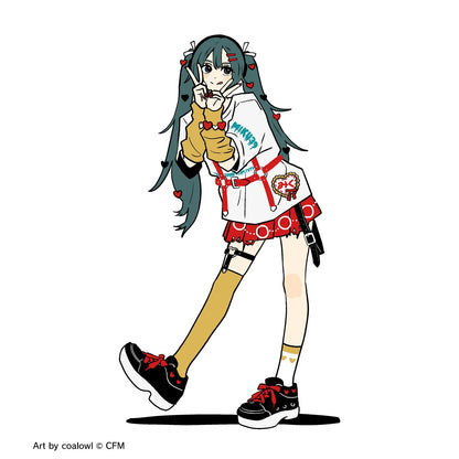 《初音未來》_(尺碼/L)_描繪原創 《初音未來》 藝術作品 by coalowl 插畫印花T恤 男士