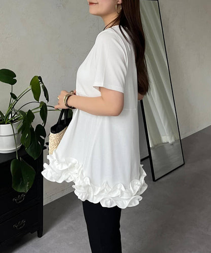 下襬荷葉邊荷葉邊T恤