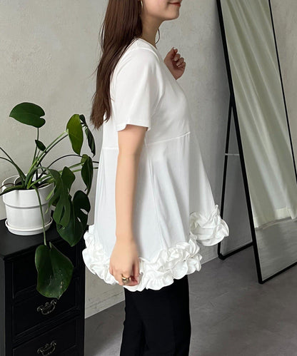 下襬荷葉邊荷葉邊T恤