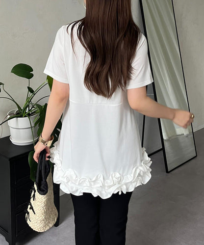 下襬荷葉邊荷葉邊T恤