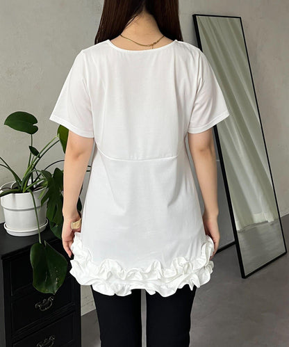下襬荷葉邊荷葉邊T恤