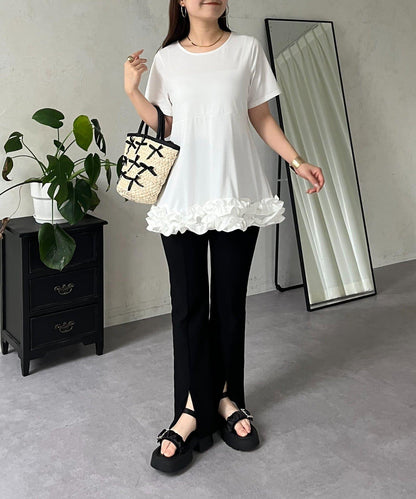 下襬荷葉邊荷葉邊T恤