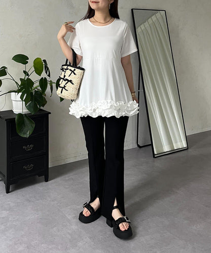 下襬荷葉邊荷葉邊T恤