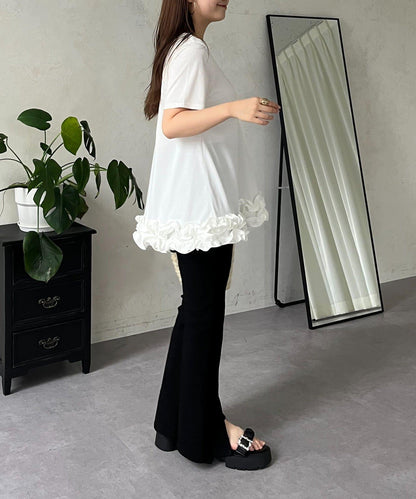 下襬荷葉邊荷葉邊T恤
