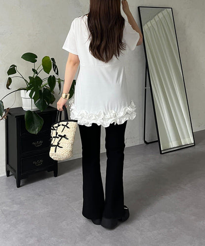 下襬荷葉邊荷葉邊T恤