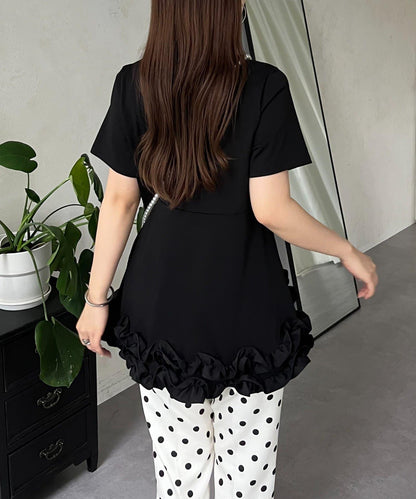 下襬荷葉邊荷葉邊T恤