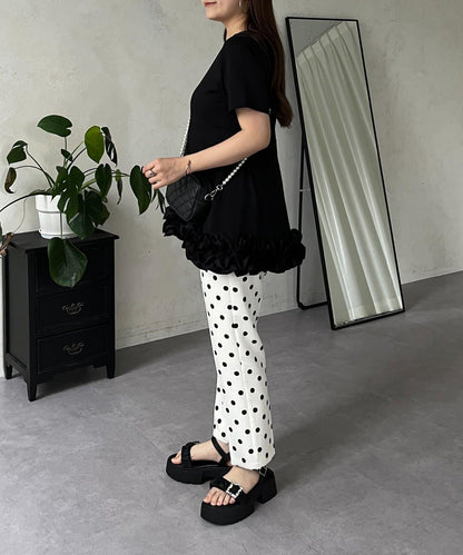 下襬荷葉邊荷葉邊T恤