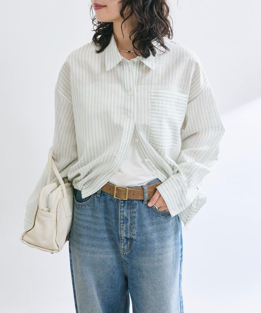 RIVE DROITE 條紋抽繩襯衫