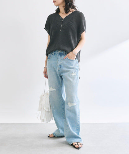【MONN.:.(蒙)】半喇叭修身牛仔褲