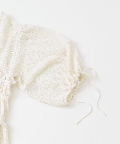 前繫帶蝴蝶結長款上衣