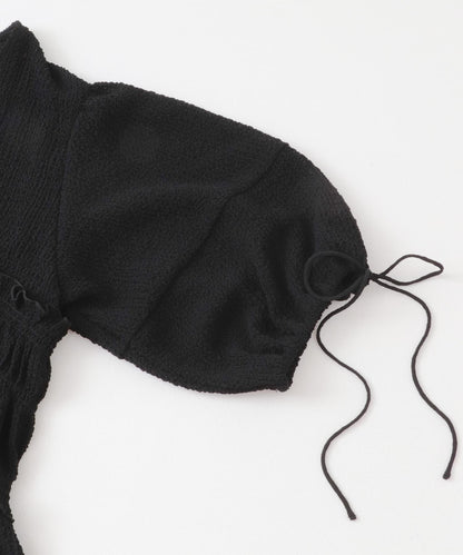 前繫帶蝴蝶結長款上衣