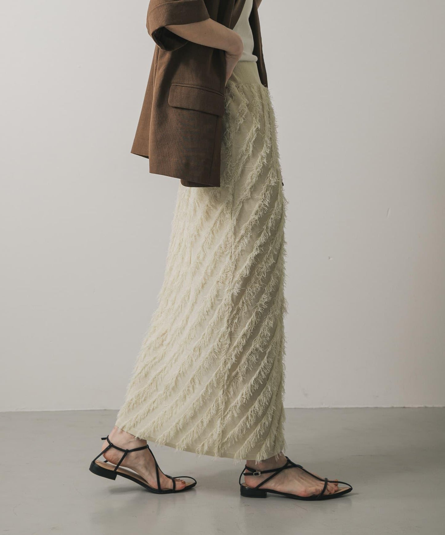 流蘇針織半身裙