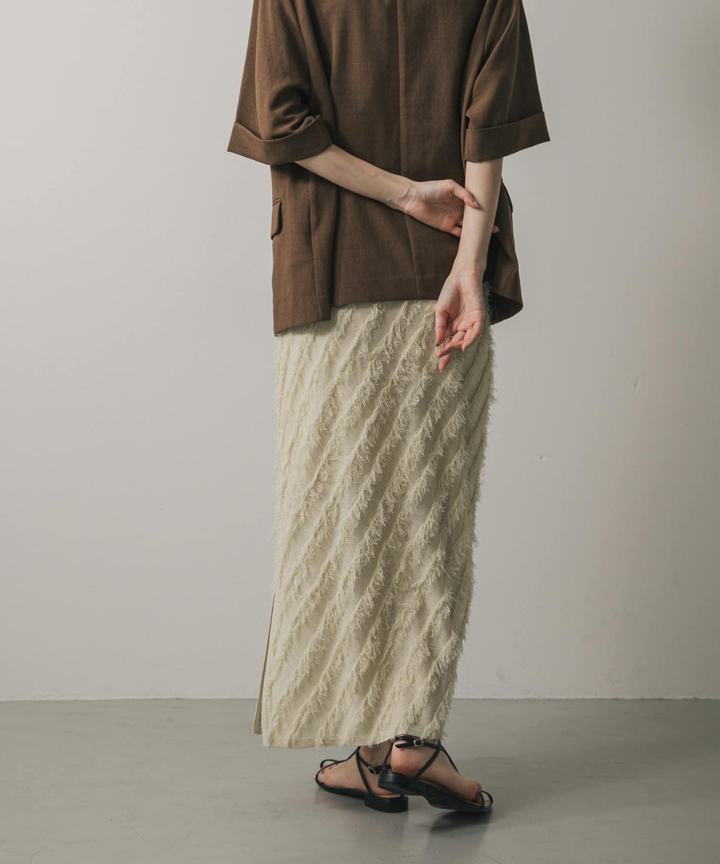 流蘇針織半身裙