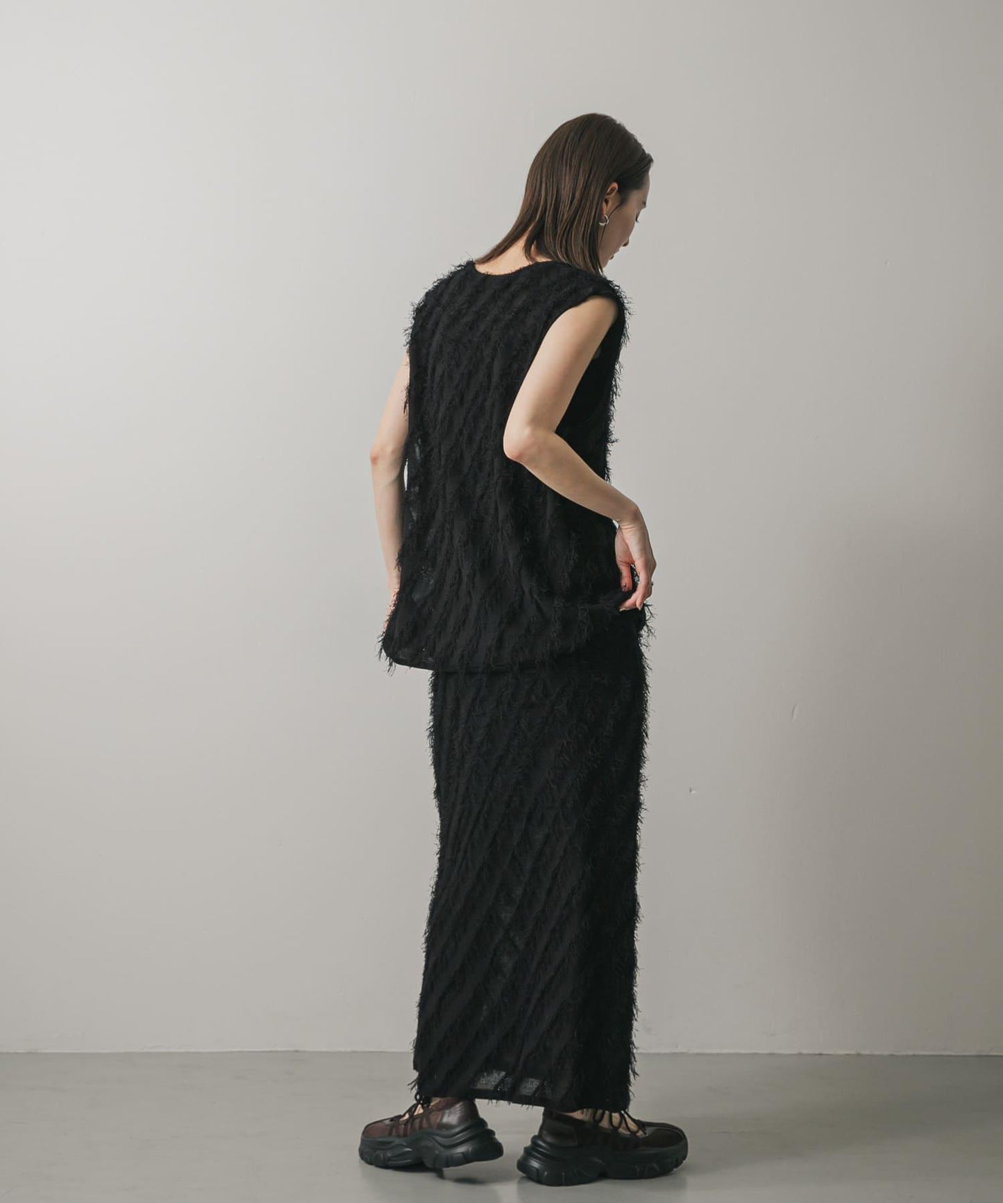 流蘇針織半身裙