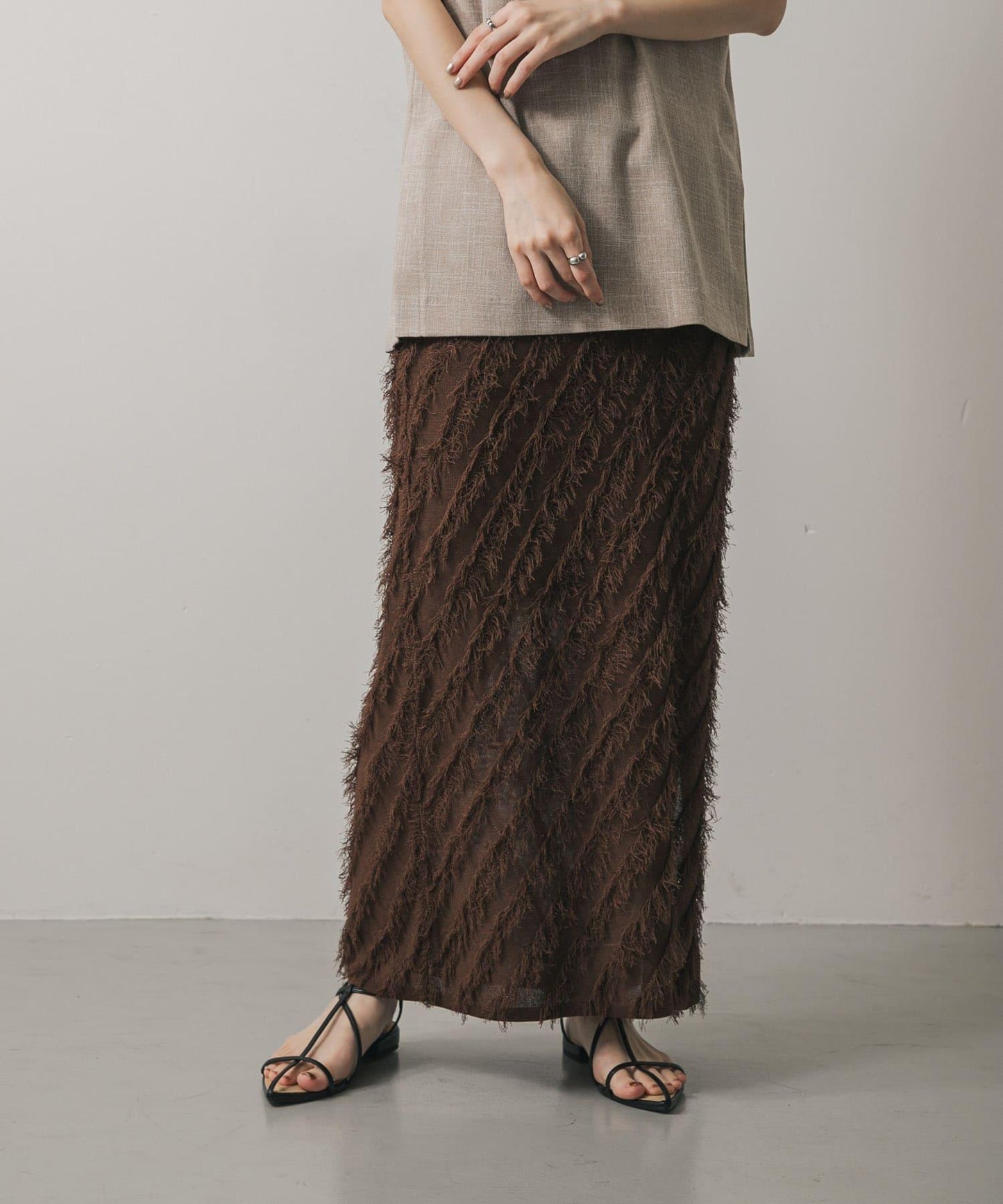 流蘇針織半身裙