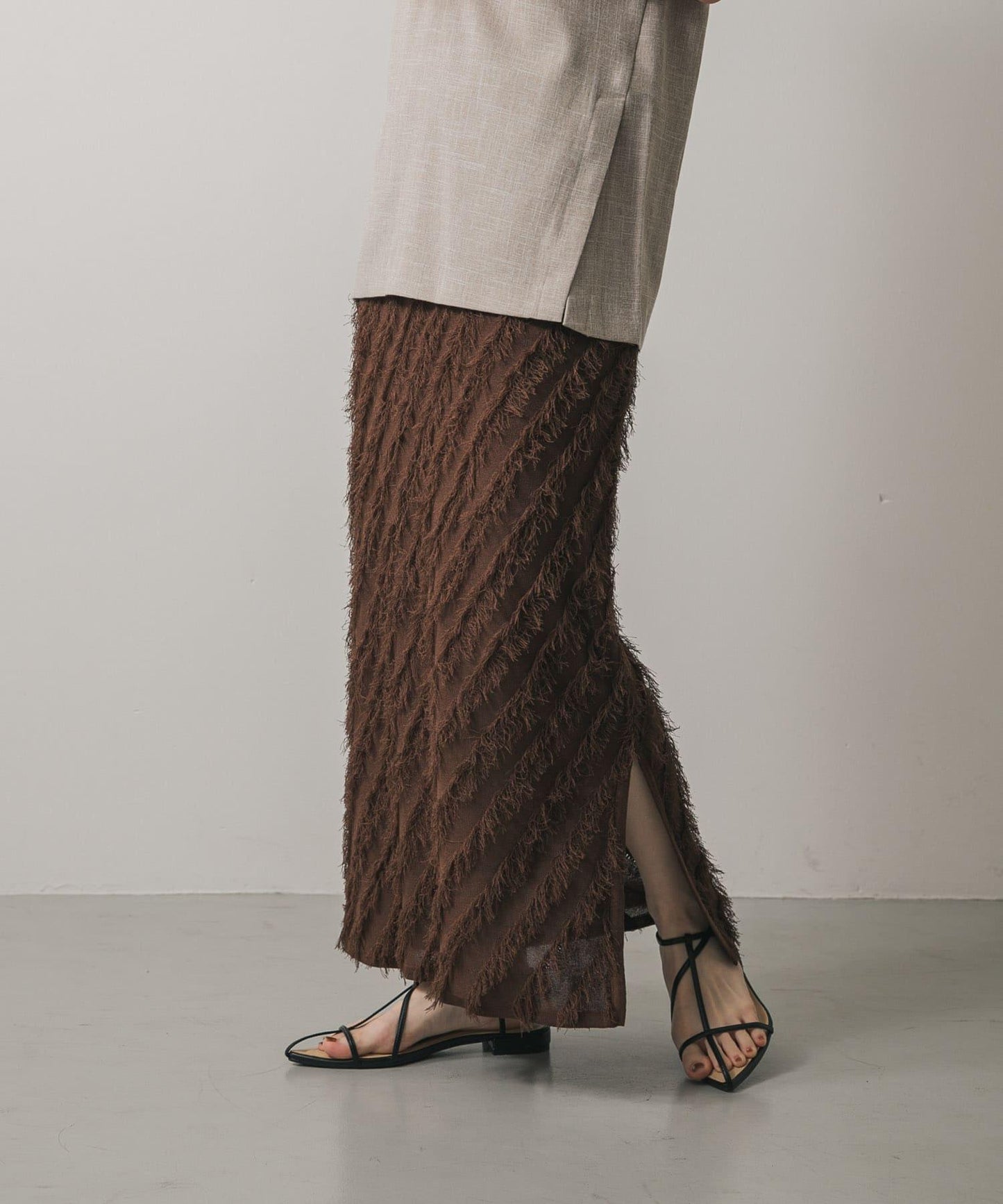 流蘇針織半身裙