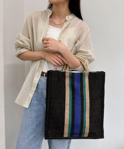 【TARANGO/塔蘭戈】黃麻編織手提購物袋 L