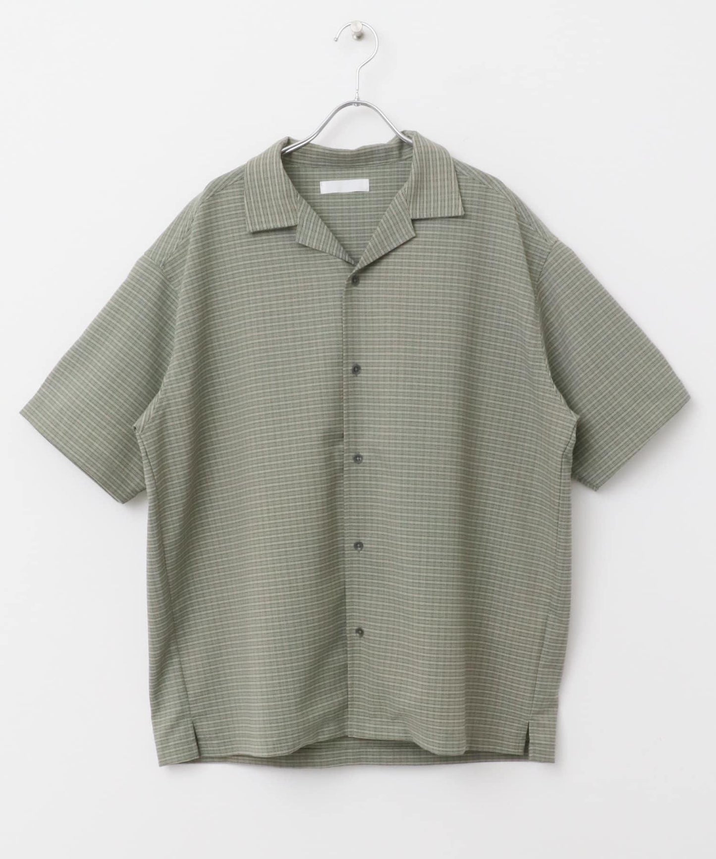 格紋開領短袖襯衫