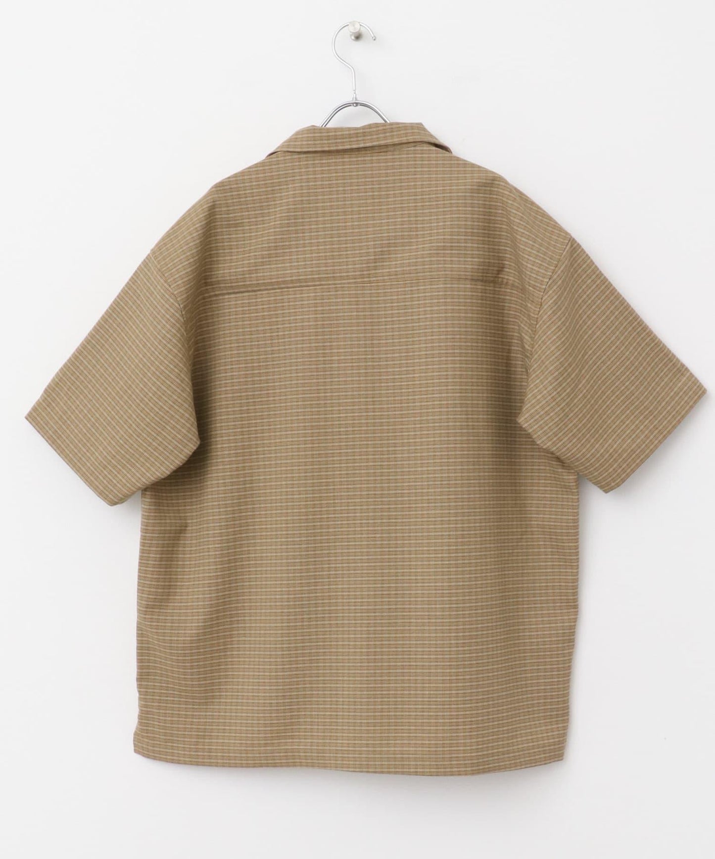 格紋開領短袖襯衫