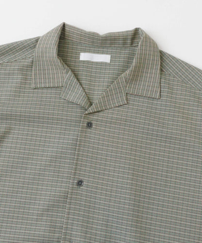 格紋開領短袖襯衫