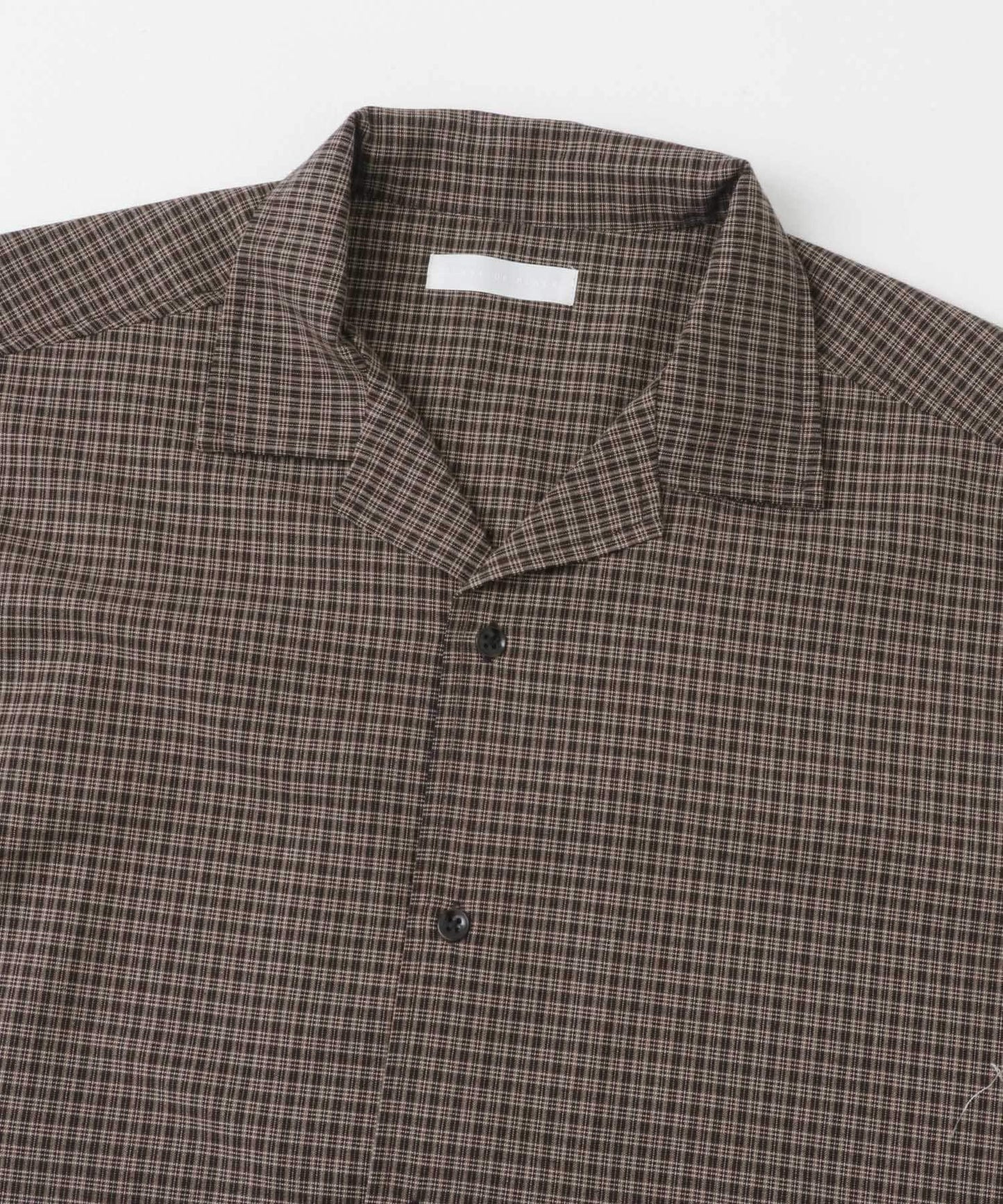 格紋開領短袖襯衫