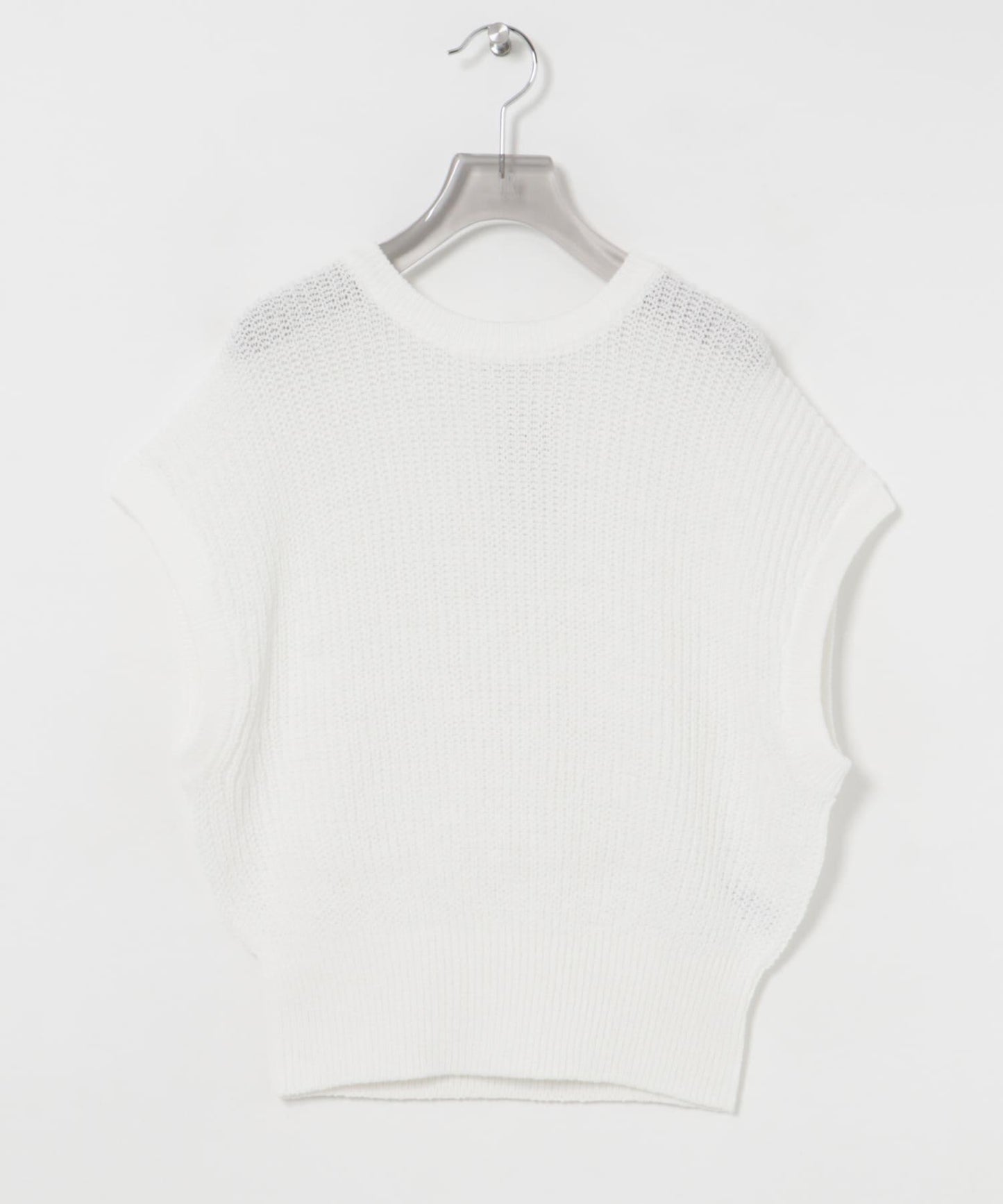 紙紗法式短袖針織衫