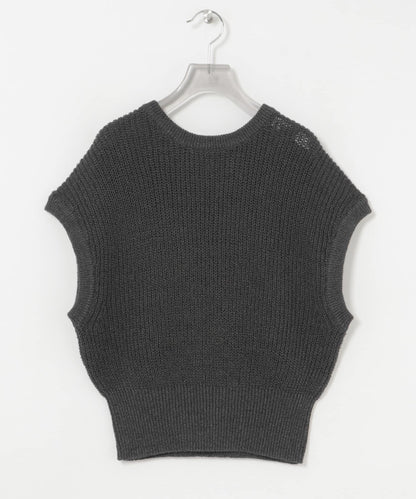 紙紗法式短袖針織衫