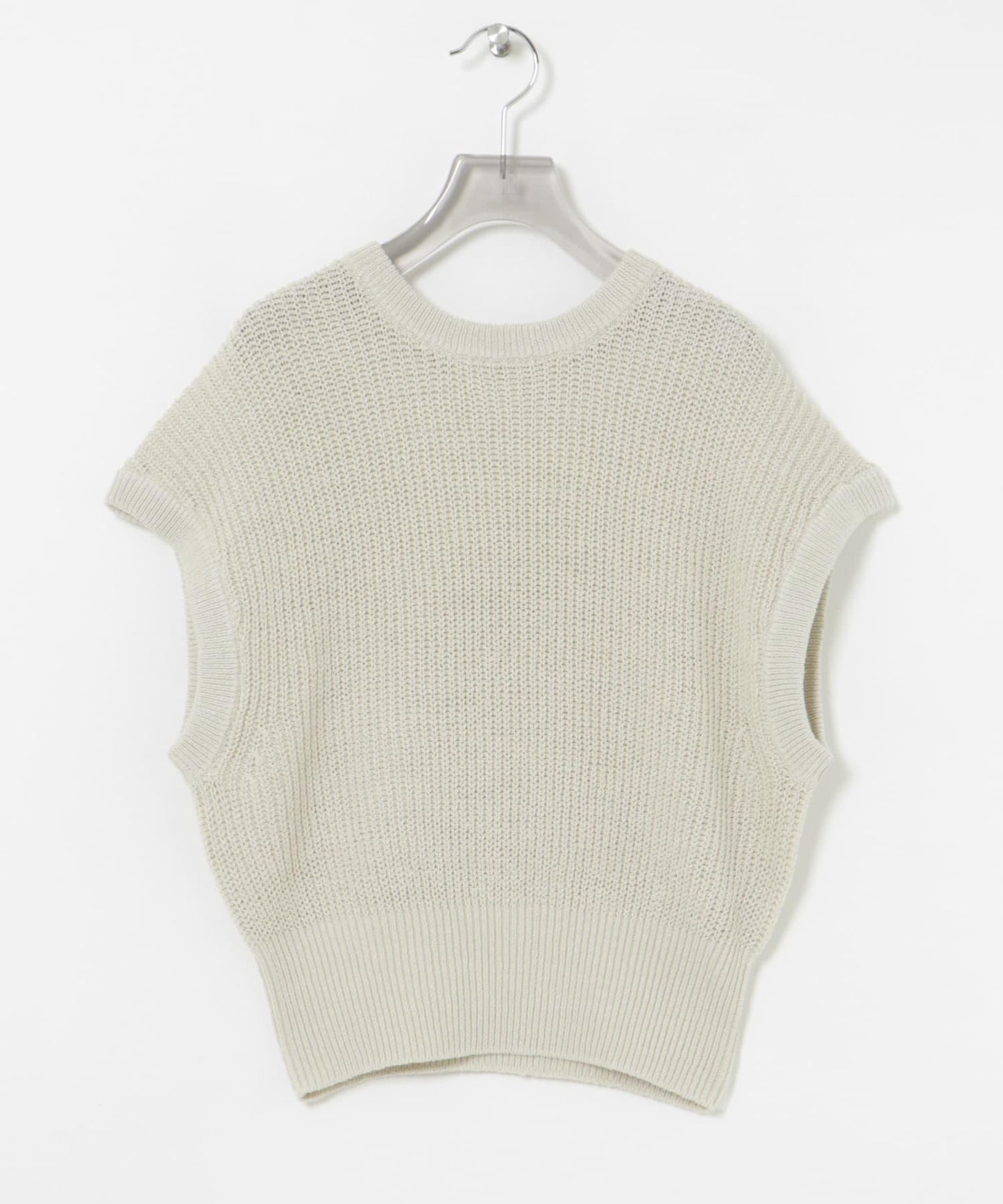 紙紗法式短袖針織衫