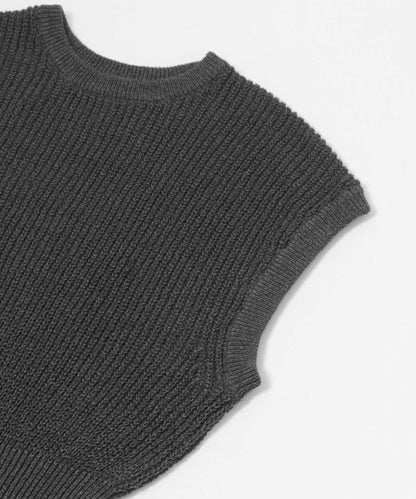 紙紗法式短袖針織衫