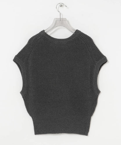 紙紗法式短袖針織衫