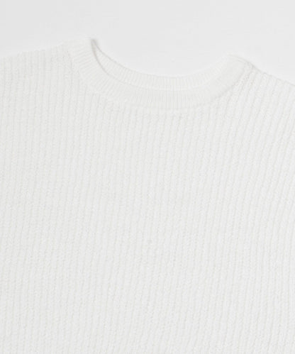 紙紗法式短袖針織衫