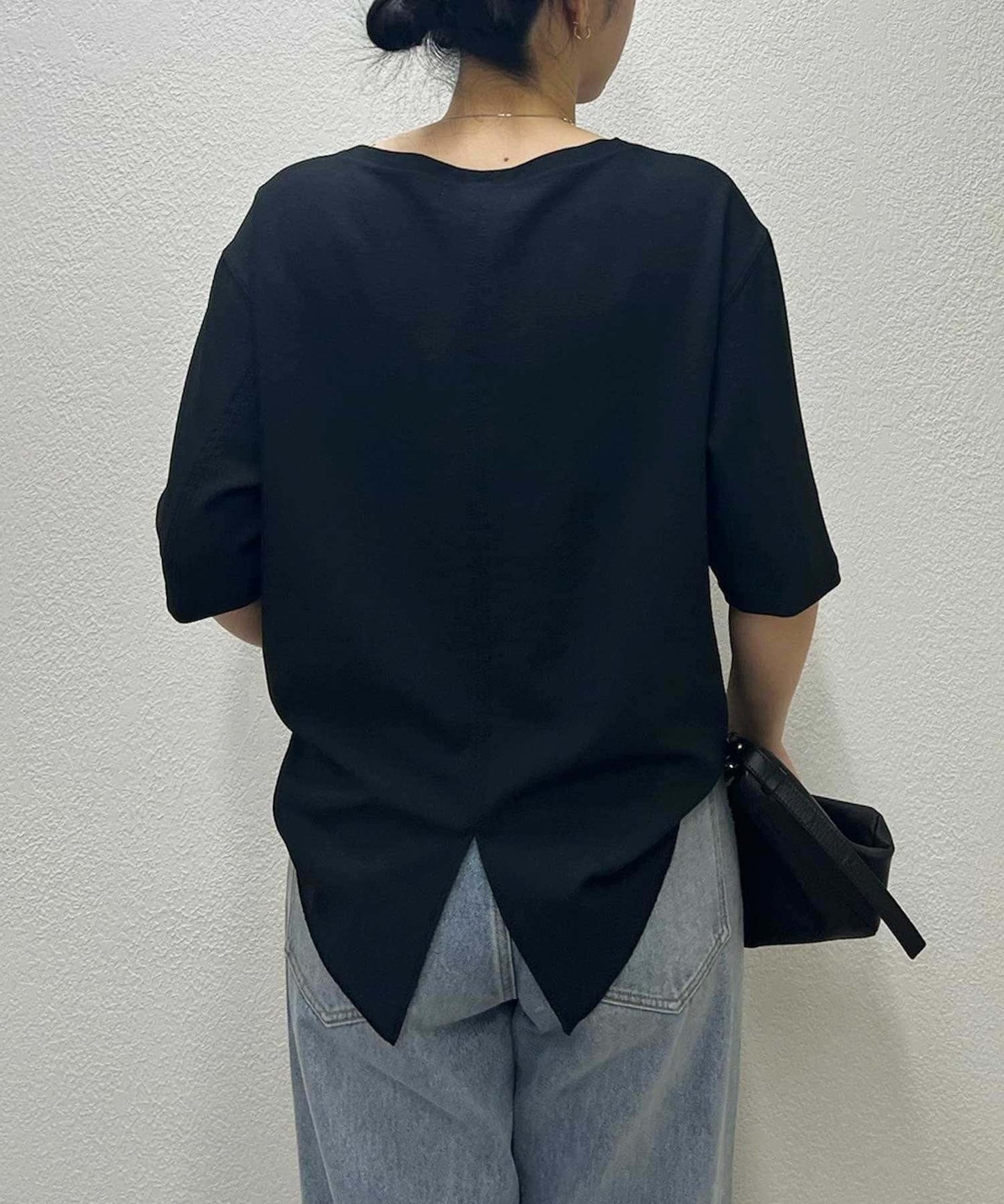後開叉半袖襯衫