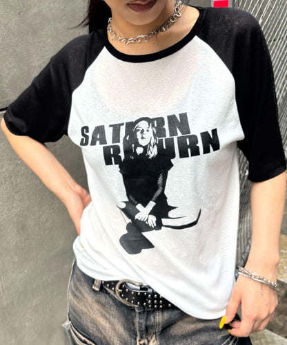 WHO'S WHO gallery Charlotte薄紗插肩五分袖T恤